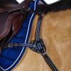 Precision Jump 5 Point Breastplate Havana with Blue and White Elastic Cob view 3