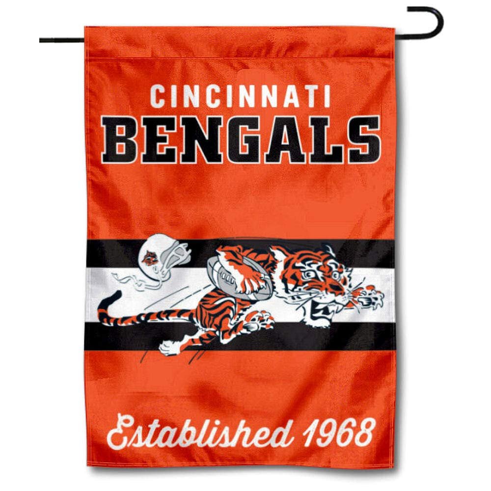 Bengals Throwback Retro Vintage Garden Flag Double Sided Banner