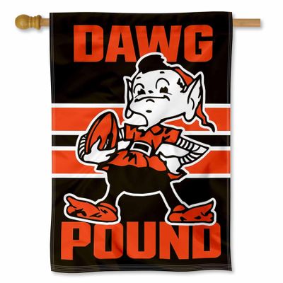 Cleveland Browns Dawg Pound Brownie Double Sided Banner Flag