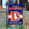 Broncos Throwback Retro Vintage Garden Flag Double Sided Banner view 2