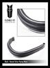 Flexible Fit Equestrian Raised Plain with Silver Pipe Wave Gel Browband - Black Black Cob view 4
