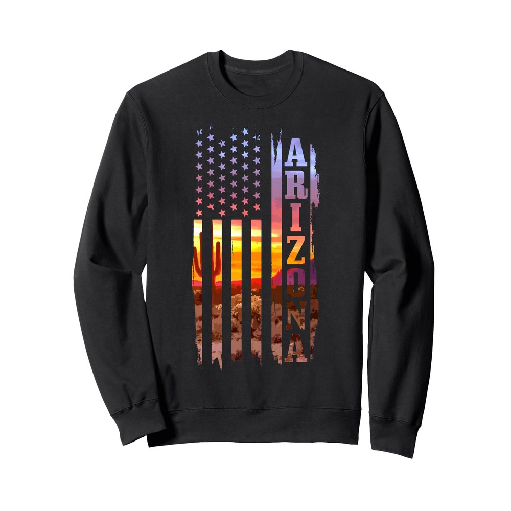 Arizona American Flag Pride Landscape Cactus Patriotic Gift Sweatshirt