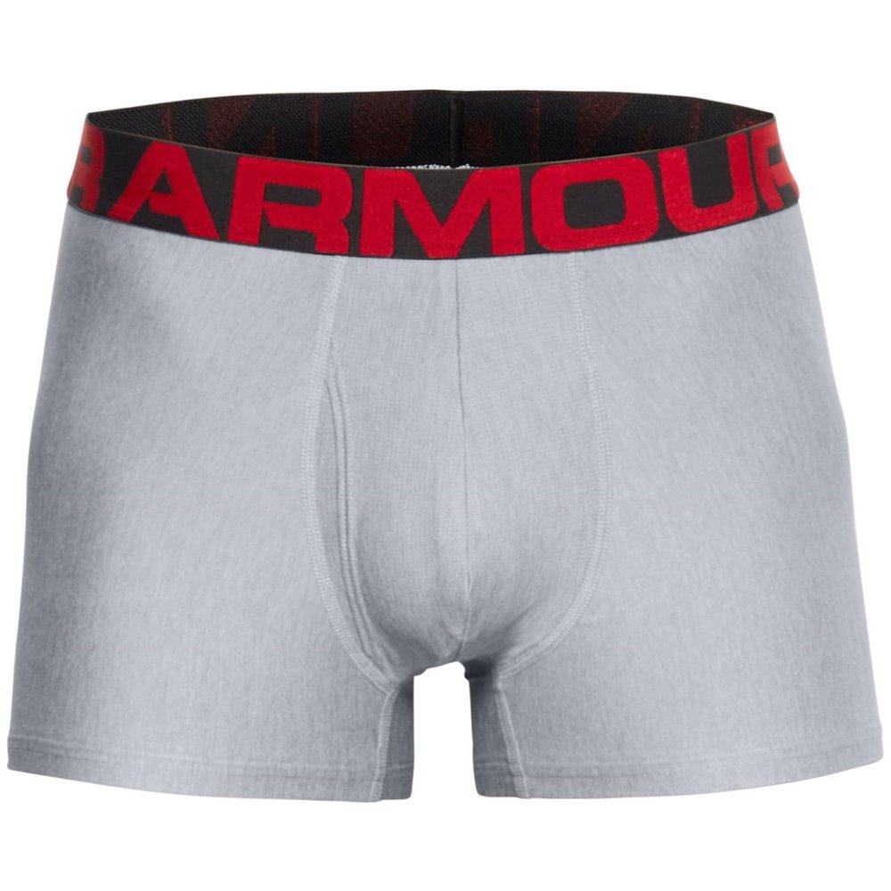 Under Armour mens Tech 3-inch Boxerjock 2-Pack, Mod Gray Light Heather (011)/Jet Gray Light Heather, 4X-Large