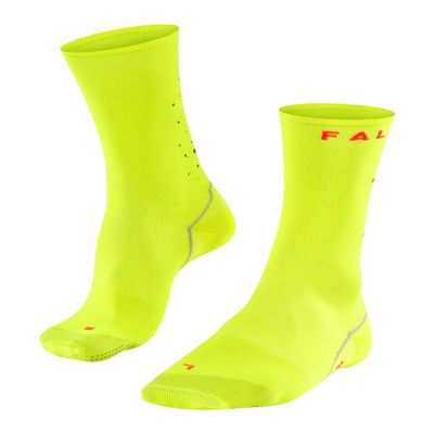 FALKE Unisex BC Impulse Reflective Cycling Socks, Breathable Quick Dry, Mid Calf, Ultra Thin Cushion, Lightweight, Yellow (Lightning 1690), 6.5-8.5, 1 Pair