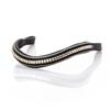 Flexible Fit Equestrian S/s Clincher with Silver Piping Wave Gel Browband - Black Black Cob view 2