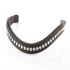 Flexible Fit Equestrian Clear Crystal Mid Wave Gel Browband - Havana Havana Cob view 3