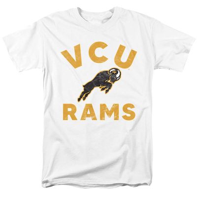 Virginia Commonwealth University Official Rams Logo Unisex Adult T-Shirt, White, 4X-Large