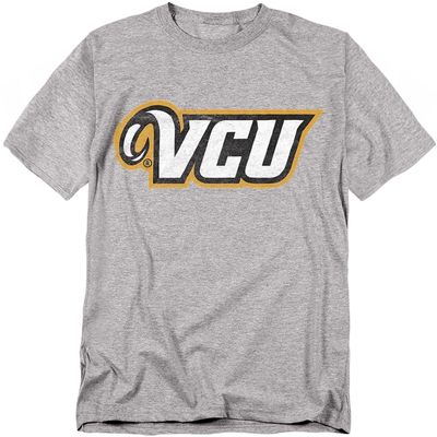 Virginia Commonwealth University Official Distressed Primary Unisex Adult T-Shirt, Athletic Heather, 5X-Large
