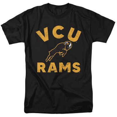 Virginia Commonwealth University Official Rams Logo Unisex Adult T-Shirt, Black, 4X-Large