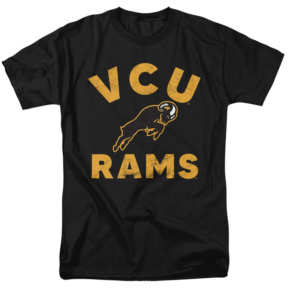 Virginia Commonwealth University Official Rams Logo Unisex Adult T-Shirt, Black, 4X-Large