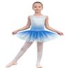 EQSJIU Gymnastics Dresses for Toddler Girls 1t 2t 12-24 Months 18-24 Months Blue Diamond Snowflake Gradient Colors White Sparkly Lace view 2