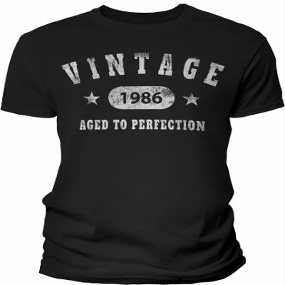 1986 Birthday Shirt for Men - Vintage Stars 1986 Aged to Perfection - 40th Birthday Gift - F/Black-4X