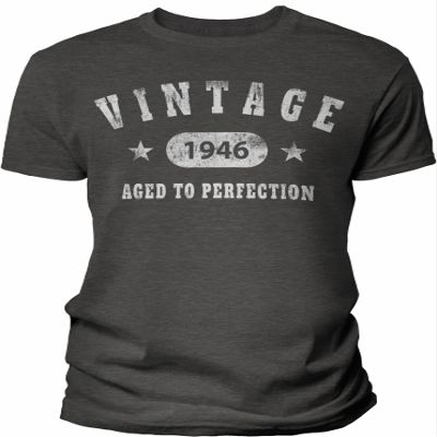 1946 Birthday Shirt for Men - Vintage Stars 1946 Aged to Perfection - 80th Birthday Gift - F/Dk. Heather-4X