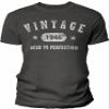 1946 Birthday Shirt for Men - Vintage Stars 1946 Aged to Perfection - 80th Birthday Gift - F/Dk. Heather-4X view 1