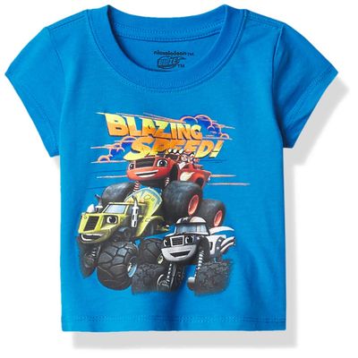 Blaze and The Monster Machines Little Boys' Infant Short Sleeve T-Shirt, French Blue, 18M