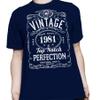 40th Birthday Gift Shirt for Men - Vintage 1986 Top Notch Perfection - Navy-4X view 3