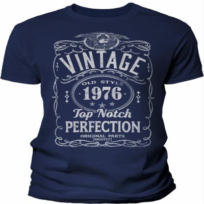 50th Birthday Gift Shirt for Men - Vintage 1976 Top Notch Perfection - Navy-4X