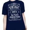 50th Birthday Gift Shirt for Men - Vintage 1976 Top Notch Perfection - Navy-4X view 3
