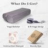 Tumaz Yoga Bolster Set - Rectangular Bolster Pillow for Restorative Yoga, Soft Meditation Pillow with Carry Handle and 8-Feet Strap, Machine Washable Cover view 4