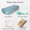 Tumaz Yoga Bolster Set - Rectangular Bolster Pillow for Restorative Yoga, Soft Meditation Pillow with Carry Handle and 8-Feet Strap, Machine Washable Cover view 4