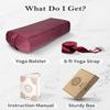 Tumaz Yoga Bolster Set - Rectangular Bolster Pillow for Restorative Yoga, Soft Meditation Pillow with Carry Handle and 8-Feet Strap, Machine Washable Cover view 4