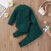 Newborn Baby Boy Girl Summer Clothes Ribbed Sleeveless Bodysuits Rompers Tops+Shorts Pants 2PCS Outfits Set Toddler Clothes (Green Long Sleeve, 0-3 Months) view 2