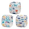 Babygoal Baby Swim Diapers 3 Pack for 0-8 Months Infant Girls and Boys, Reusable Adjustable Washable for Swimming Lessons-Crab,Shark view 2