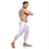 vastwit Men's Patchwork See Through Training Trouser Running Cycling Sports Tights Mesh Athletic Leggings White Medium view 4