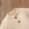 Newborn Baby Boy Girl Summer Clothes Ribbed Sleeveless Bodysuits Rompers Tops+Shorts Pants 2PCS Outfits Set Toddler Clothes (Beige Long Sleeve, 6-12 Months) view 4