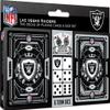 Masterpieces Game Day - NFL Las Vegas Raiders 2-Pack Playing Cards & Dice Pack - Officially Licensed Set for Adults and Family view 1