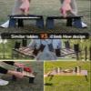 iClimb Ultralight Compact Mini Beach Picnic Folding Alu. Table with Carry Bag, Two Size (Black - L) view 4
