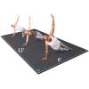 MRO Extra Large Yoga Mat, 12'x6'/9'x6'/7'x5'/6'x4' (9MM) Extra Wide and Thick Exercise Mats for Home Gym Workout, Non-Slip, Soft for Women and Men Fitness, Ideal for Barefoot Yoga, Pilates, stretching view 1