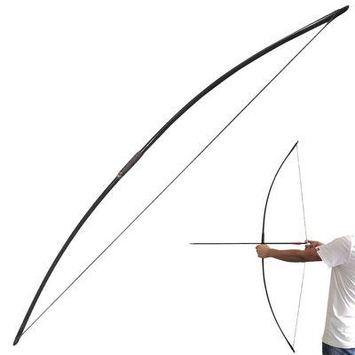 67 Inch Archery Traditional Longbow 25-120lbs Recurve Bow Hunting English Longbow for Right Hand Left Hand Adult Outdoor Sports (Black, 25 Lbs)