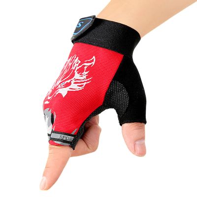 Kids Half Finger Sports Gloves with Grip - Non-Slip Gel Protective Dirt Bike, Cycling, Fishing, Climbing, Gymnastics Glove for Boys Girls