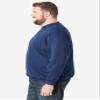 KingSize Men's Big & Tall Fleece Crewneck Sweatshirt - 5XL, Heather Midnight Teal view 4