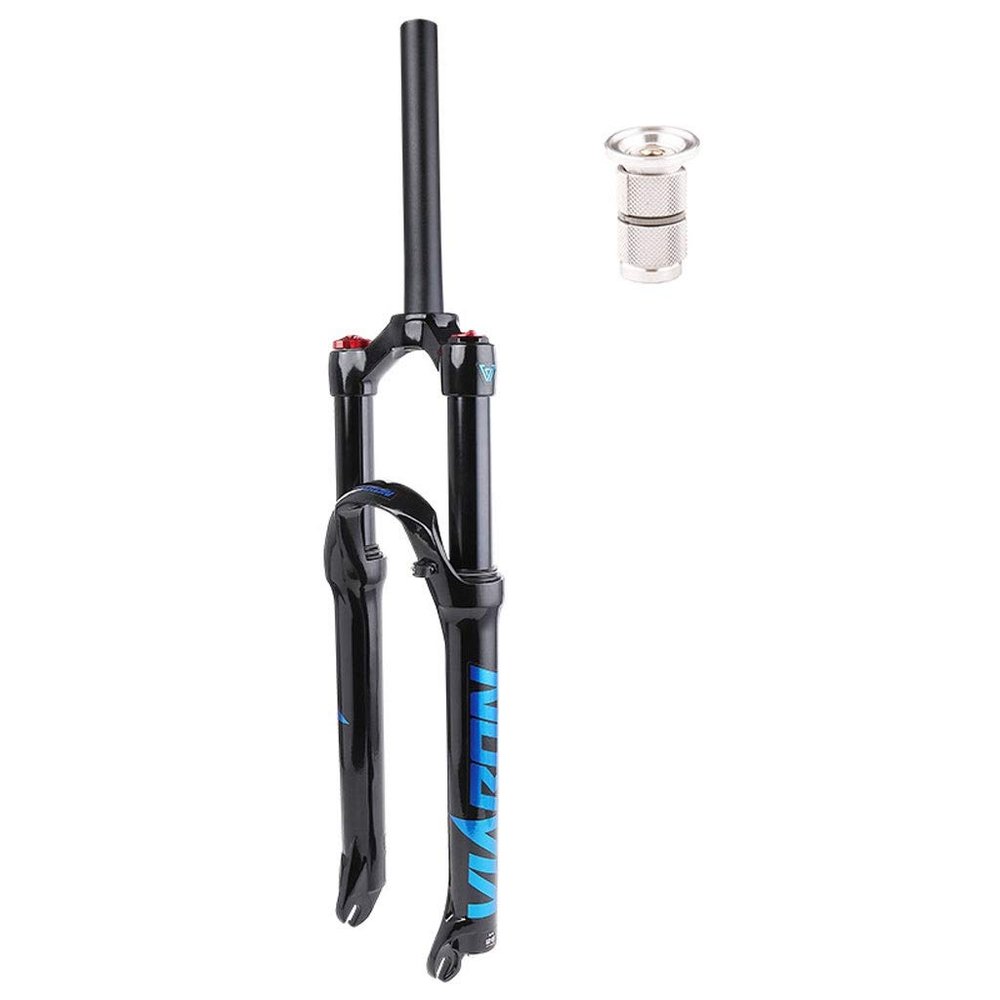 LvTu Suspension Fork 26 27.5 29 Inch, Manual Lockout Mountain Bike Air Fork, Shock Absorber, with Expander Plug Black/Blue (Size : 29 inches)