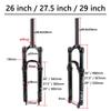 LvTu Suspension Fork 26 27.5 29 Inch, Manual Lockout Mountain Bike Air Fork, Shock Absorber, with Expander Plug Black/Blue (Size : 29 inches) view 2