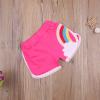 Toddler Kid Baby Boy Girl Shorts Elastic Waist Rainbow Bottoms Shorts Active Sportswear Beach Children Summer Clothes (Rose Red, 3-4 Years) view 2