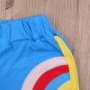 Toddler Kid Baby Boy Girl Shorts Elastic Waist Rainbow Bottoms Shorts Active Sportswear Beach Children Summer Clothes (Blue, 2-3 Years) view 3
