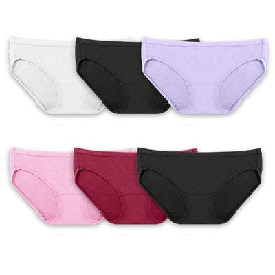 Fruit of the Loom womens Breathable (Regular & Plus Size) Bikini Style Underwear, Bikini - Cotton Mesh 6 Pack Assorted Colors, 8 US