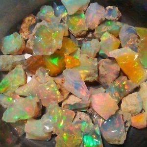 Thomassilk Genuine 61.00 Cts Natural AAA Grade Ethiopian Multi Fire Opal Rough Lot, Reiki Crystals and Healing Stones,Jewelry Making Gemstone, Ultra Fire Striking Opal, Opal Rock Rough Lot 103