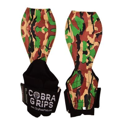 2018 Cobra Grips Flex Model Weight Lifting Gloves Heavy Duty Straps Alternative Power Lifting Hooks Best for Deadlifts with Padded Wrist Wrap Support Bodybuilding (Medium, Green Camo)