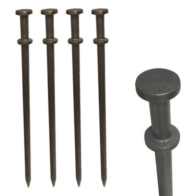 Moose Supply Double Head Tent Stakes - Heavy Duty Steel Tent Stakes, Versatile Ground Spikes to Anchor Commercial Inflatables, Party Tents, and Outdoor Camping Shelters, 1 1/8 x 40 Inch, 10-Pack
