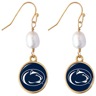 Penn State Diana Gold and Pearl Dangle Earrings Jewelry Gift PSU