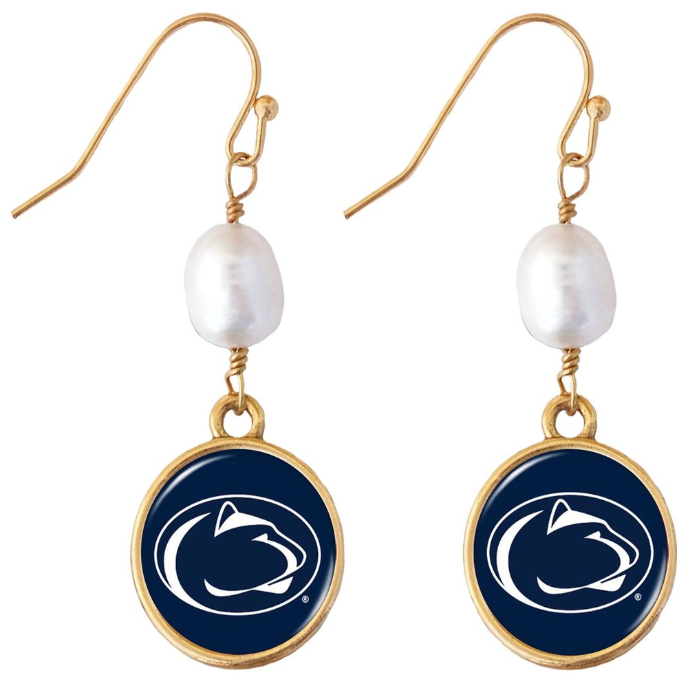 Penn State Diana Gold and Pearl Dangle Earrings Jewelry Gift PSU
