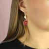 Iowa State Cyclones Diana Gold and Pearl Dangle Earrings Jewelry Gift ISU view 2