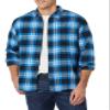 Amazon Essentials Men's Long-Sleeve Flannel Shirt, Black Blue Grey Tartan Plaid, Large view 4