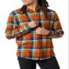 Amazon Essentials Men's Long-Sleeve Flannel Shirt, Blue Rust Orange Plaid, Small view 1