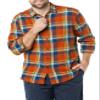 Amazon Essentials Men's Long-Sleeve Flannel Shirt, Blue Rust Orange Plaid, Large view 4