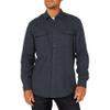 Amazon Essentials Men's Regular-Fit Long-Sleeve Two-Pocket Flannel Shirt, Dark Denim, Small view 1